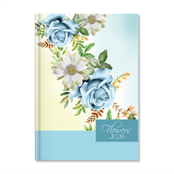 Period Flowers Blue 2026 A5 napi beosztású határidőnapló