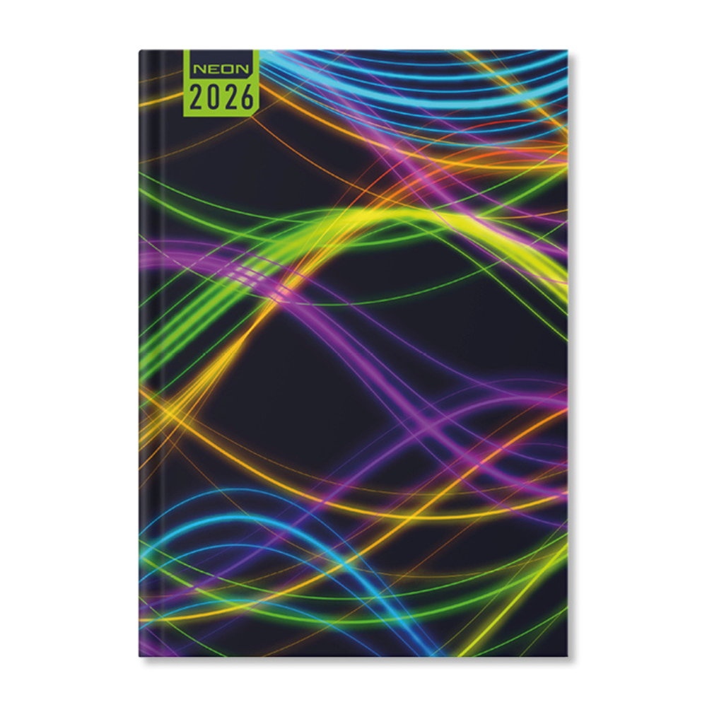 Period Neon Waves 2026 A5 napi beosztású határidőnapló