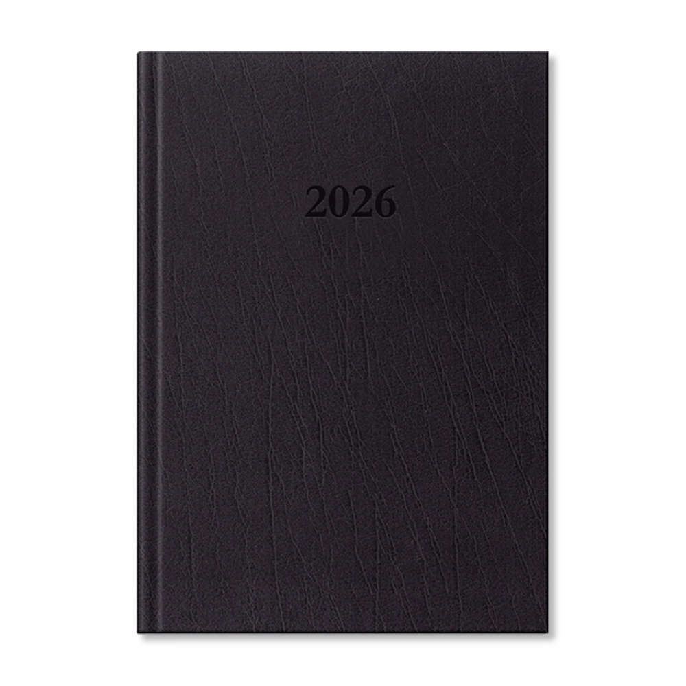 Period Standard 2026 B5 heti beosztású fekete műbőr határidőnapló