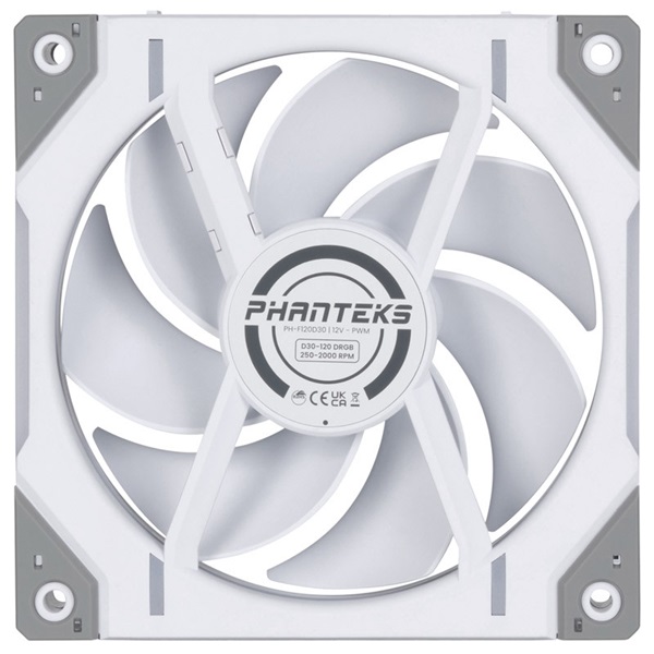 Phanteks D30 Regular Airflow 3db 120mm PWM D-RGB L fehér ventilátor