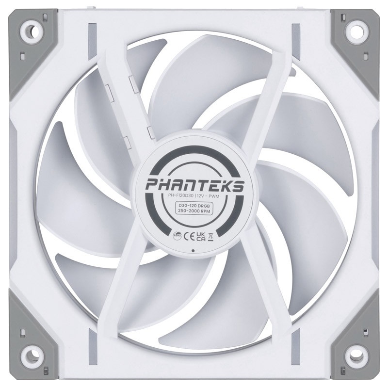 Phanteks D30 Regular Airflow 3db 120mm PWM D-RGB L fehér ventilátor