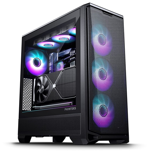 Phanteks G400A edzett üveg 4x140mm DRGB venti szatén fekete ház
