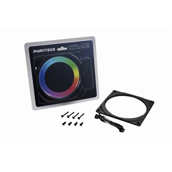 Phanteks Halos 140mm RGB fekete alumínium ventilátor rács