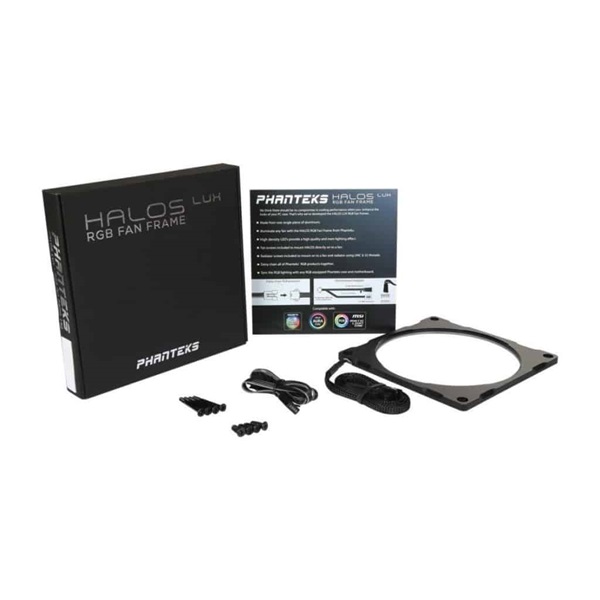 Phanteks Halos Lux 140mm RGB fekete alumínium ventilátor rács