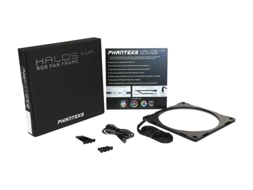 Phanteks Halos Lux 140mm RGB fekete alumínium ventilátor rács