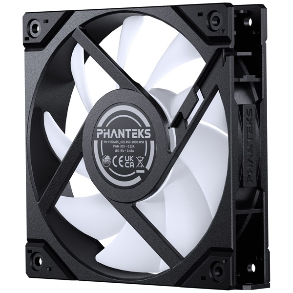 Phanteks M25 Gen2 120mm PWM D-RGB (fordított légáram) fekete ventilátor