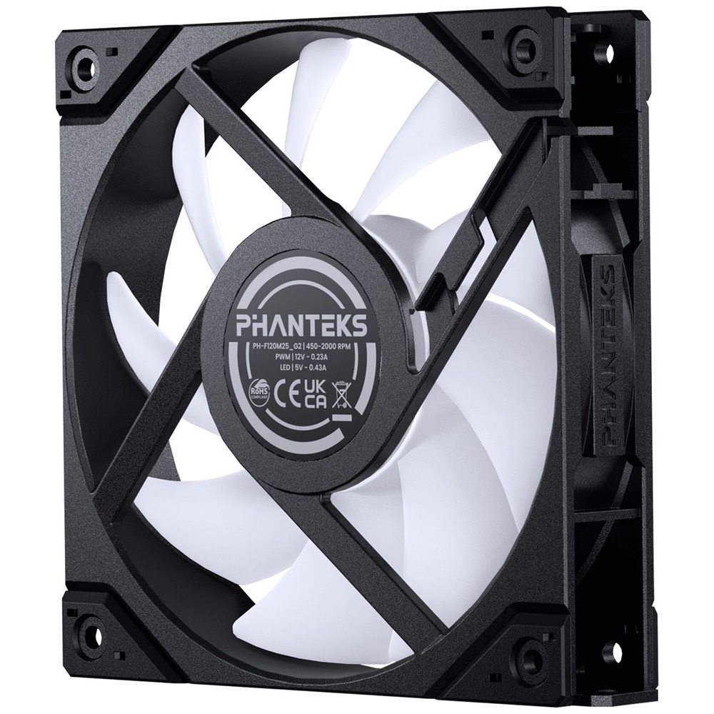 Phanteks M25 Gen2 120mm PWM D-RGB (fordított légáram) fekete ventilátor