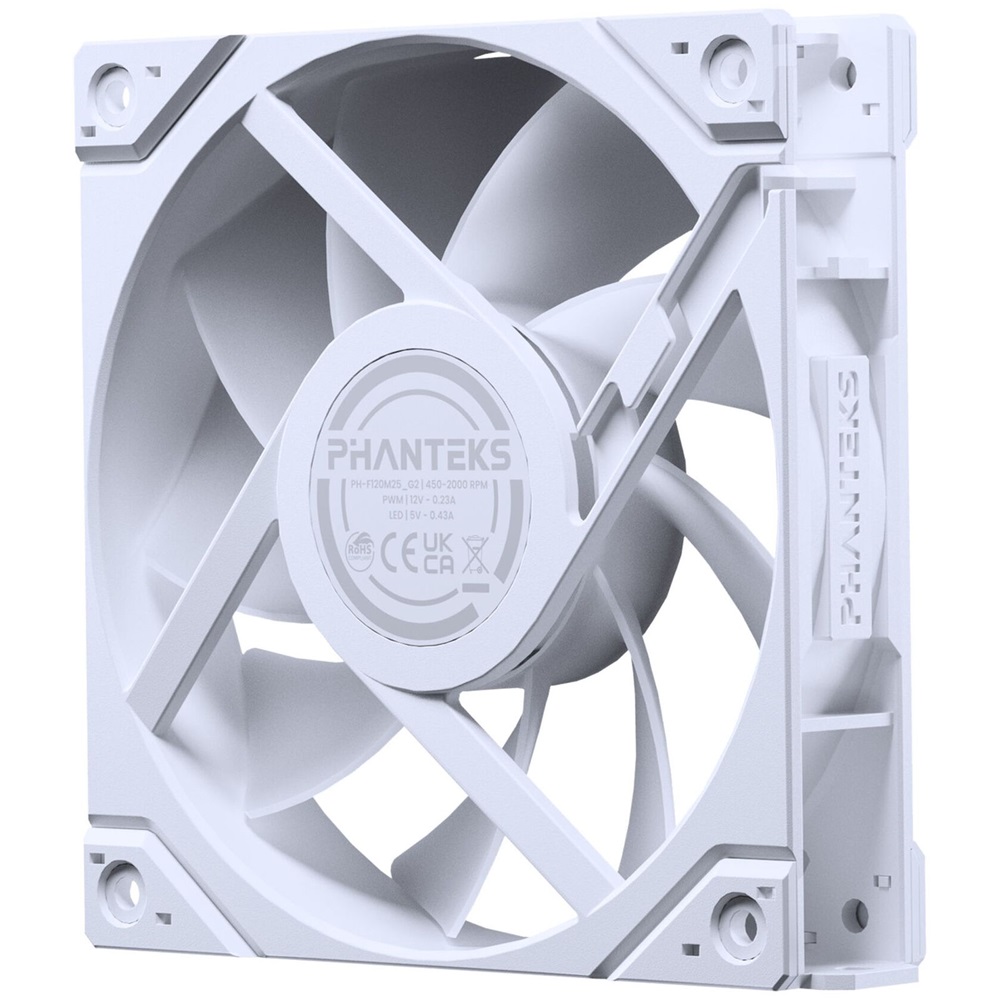 Phanteks M25 Gen2 D-RGB 120mm PWM fehér ventilátor