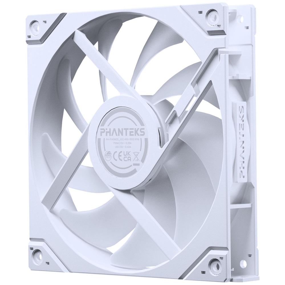 Phanteks M25 Gen2 D-RGB 140mm PWM D-RGB (fordított légáram) fehér ventilátor