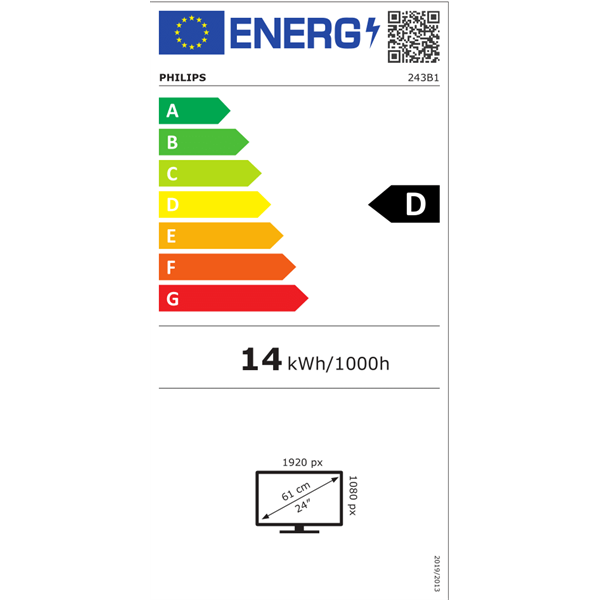 Philips 23,8" 243B1 FHD IPS DP/HDMI/USB monitor (Használt A)