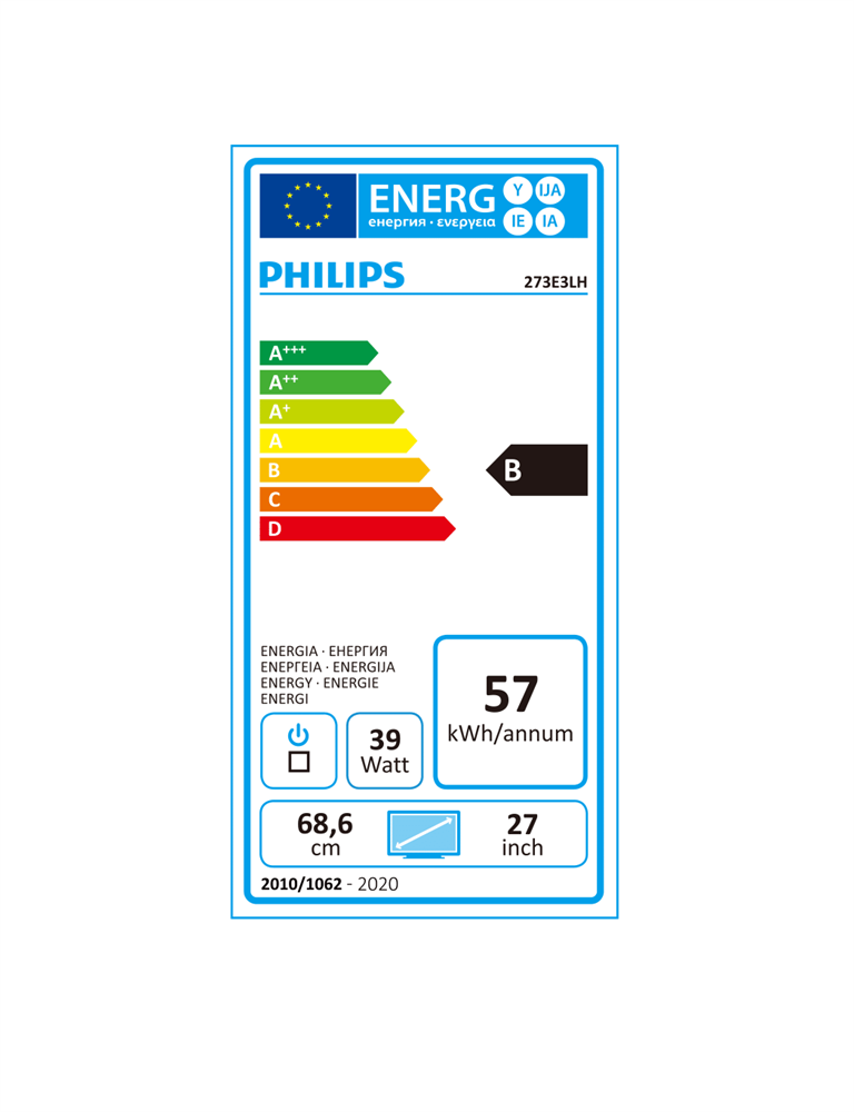 Philips 27" 273E3L FHD IPS HDMI/DVI/VGA monitor (Használt A)