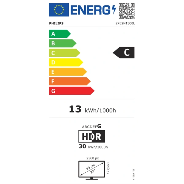 Philips 27" 27E2N1500L/00 QHD IPS HDMI/DP monitor