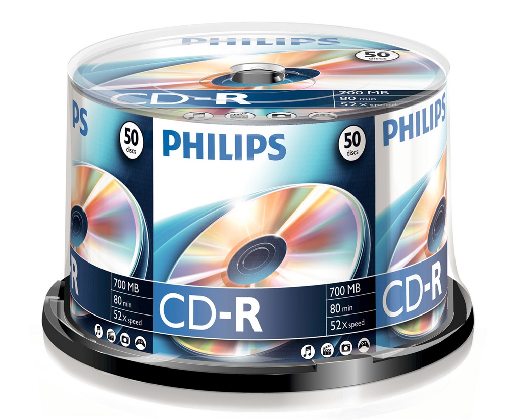 Philips CD-R80CB 52x cake box lemez 50db/csomag