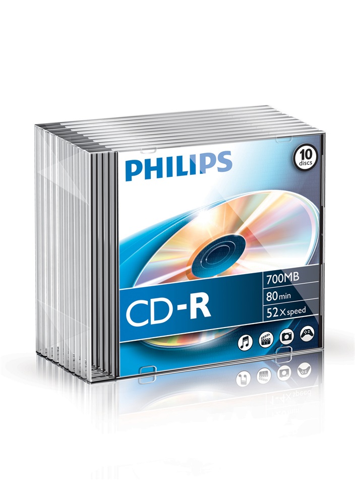 Philips CD-R80 52x Slim írható CD lemez