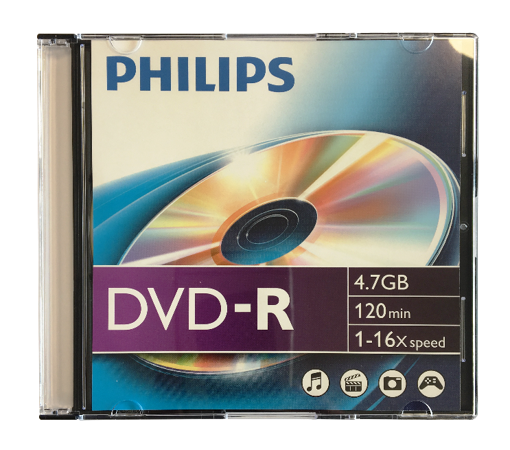 Philips DVD-R 4,7 GB 16x slim tokos DVD lemez