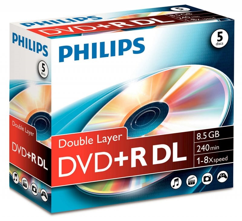 Philips DVD+R85 Dual-Layer 8x írható DVD lemez