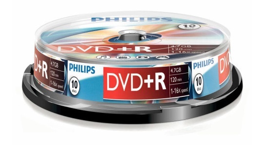 Philips DVD+R 4,7GB Cake Box 10db/csomag lemez