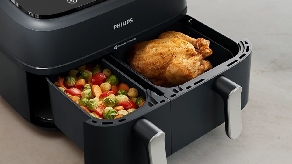 Philips DualBasket NA351/00 fekete 9 L forrólevegős sütő
