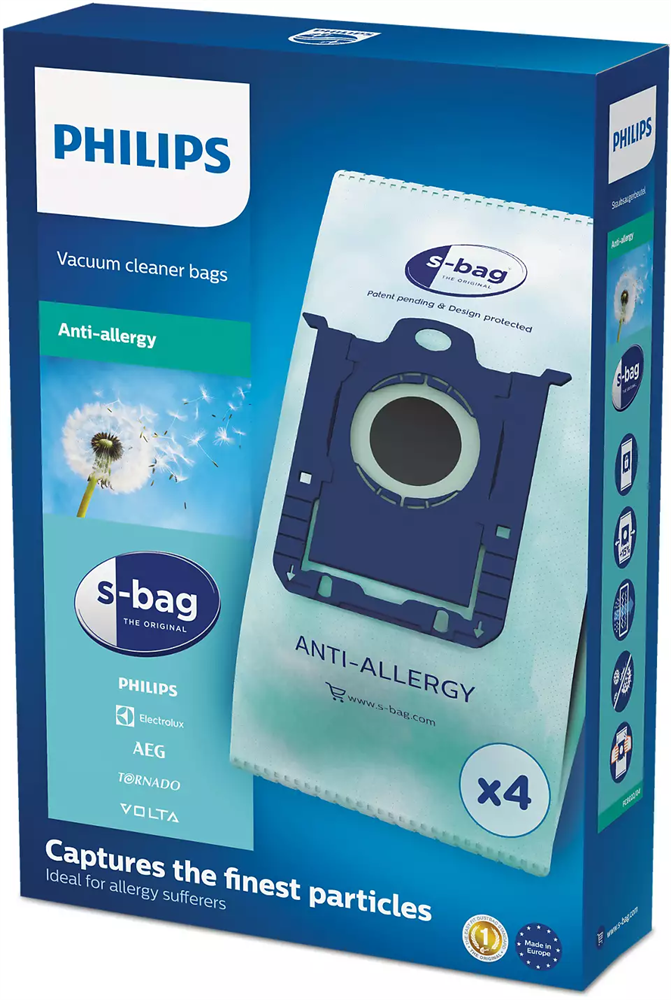 Philips FC8022/04 S-bag Clinic Anti Allergy 4 db szintetikus porzsák