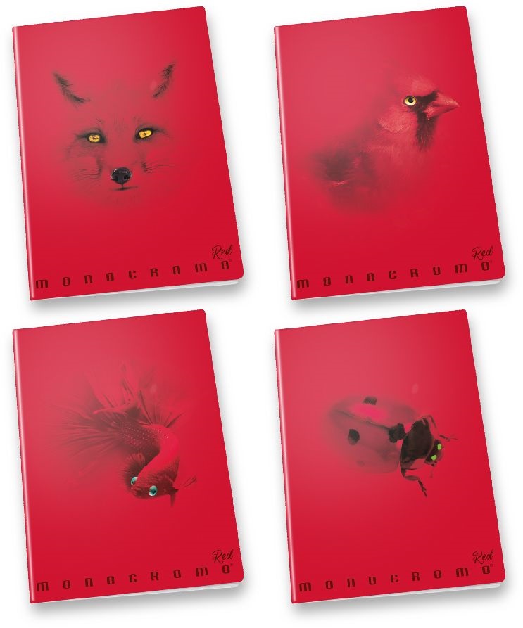 Pigna Monocromo Red A4 tűzött 38 lapos vonalas füzet