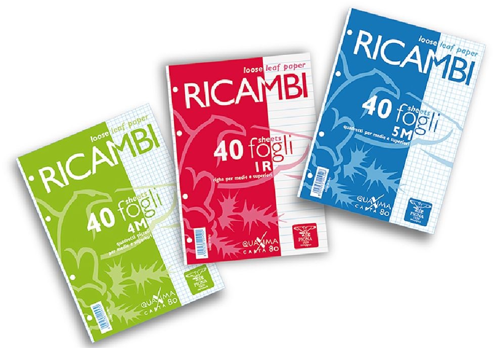 Pigna Ricambi A5 40 lapos fehér vonalas gyűrűs könyv betét