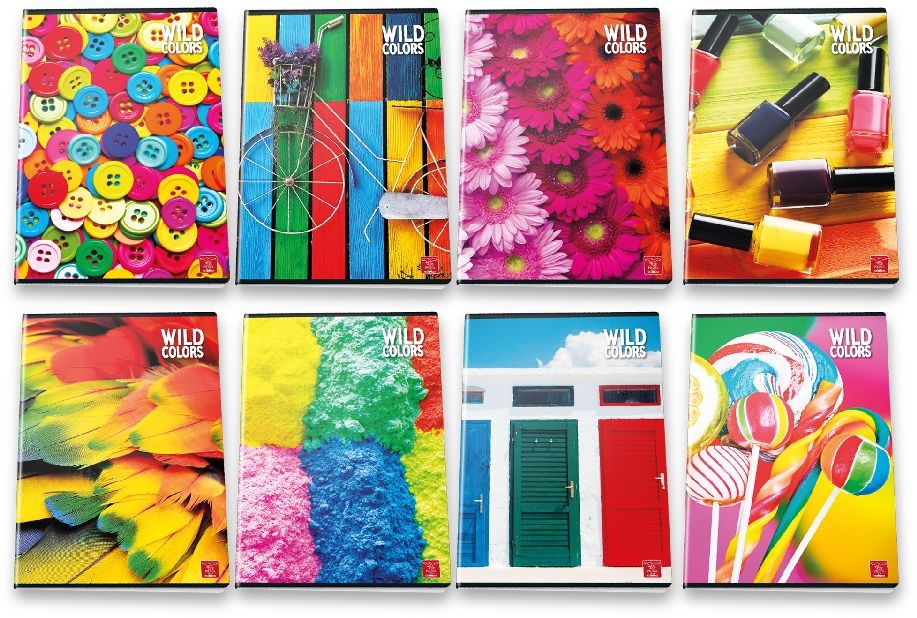 Pigna Wild Colours A4 tűzött 42lapos kockás füzet