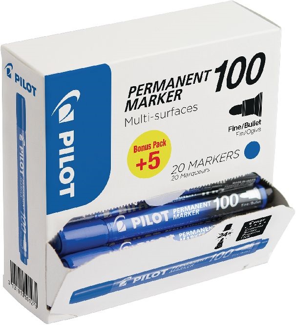 Pilot BT 100 20 db/csomag kék permanent marker