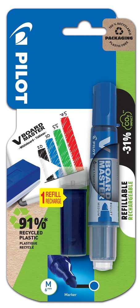 Pilot BeGreen V-Board Master kék táblamarker + betét