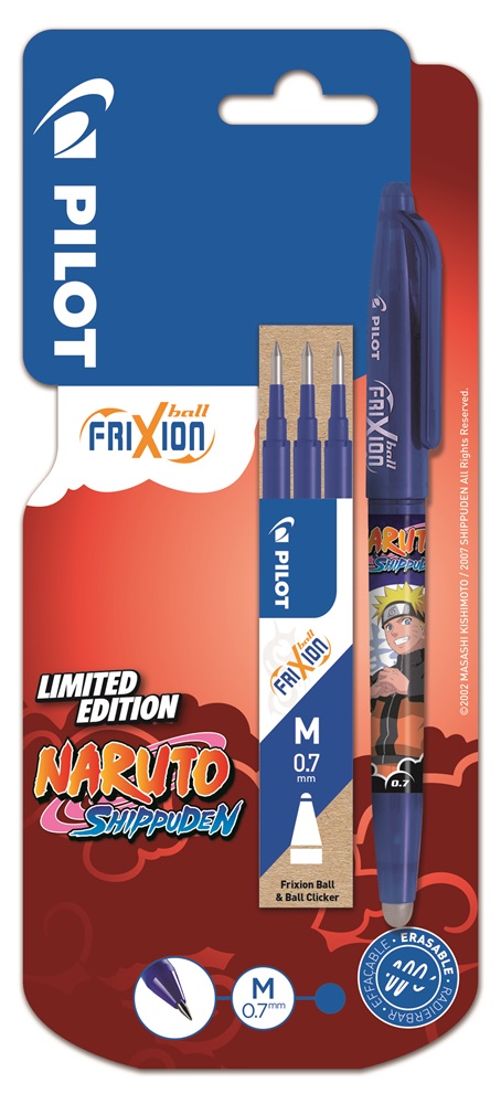 Pilot FriXion 07 betétszett kék + NARUTO SHIPPUDEN Limitált kiadás FR Ball rollerirón