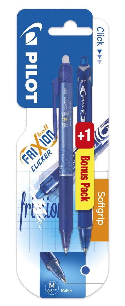 Pilot Frixion Clicker 1db-os kék radírozható rollertoll + Acroball kék golyóstoll