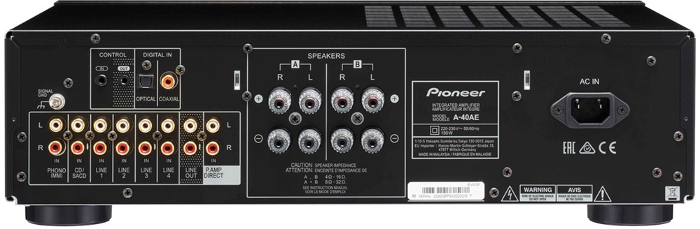 Pioneer A-40AE-B fekete sztereó erősítő