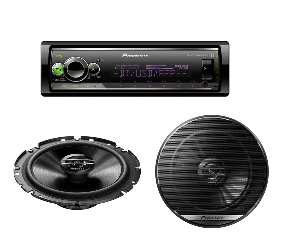 Pioneer MVH-S520BT Bluetooth/USB autóhifi fejegység + TS-G1720F 17cm 2 utas hangszóró pár