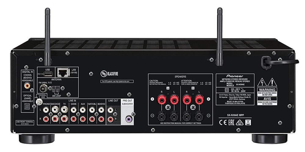 Pioneer SX-N30AE-B fekete hálózati lejátszó és sztereó erősítő