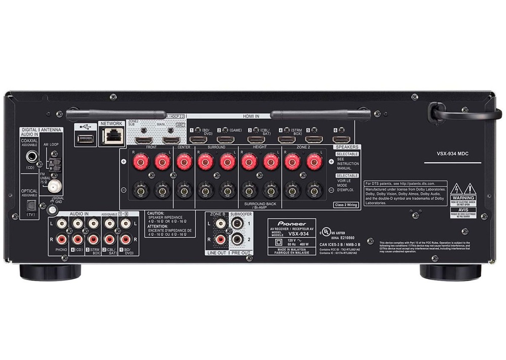 Pioneer VSX-934-B 7.2 csatornás fekete házimozi erősítő