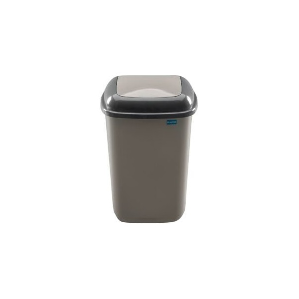 Plafor Quatro MOCCA 28 literes szürke/sötétszürke rugós billenő fedeles szemetes (Újszerű)