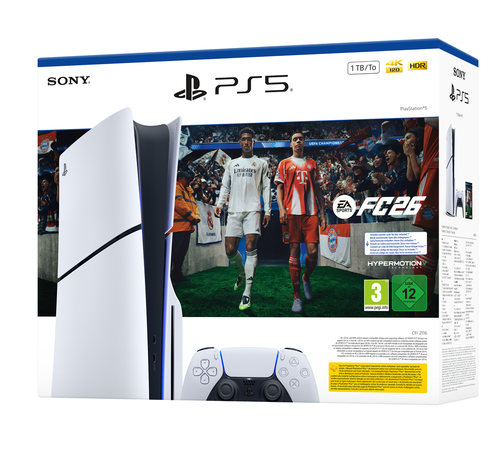 PlayStation®5 1TB lemezes játékkonzol (slim) FC 26 Bundle játékkonzol csomag