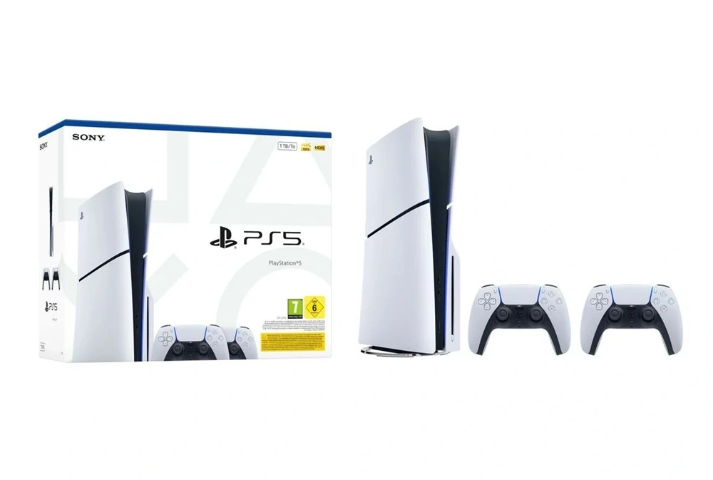 PlayStation®5 1TB lemezes (slim) E-Chassis játékkonzol + 2db DualSense™ vezeték nélküli kontroller