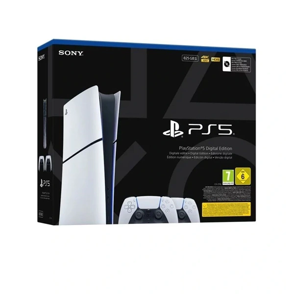 PlayStation®5 Digital Edition (slim) E-Chassis játékkonzol + 2db DualSense™ vezeték nélküli kontroller