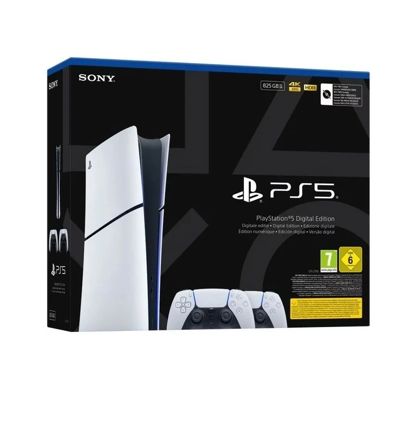 PlayStation®5 Digital Edition (slim) E-Chassis játékkonzol + 2db DualSense™ vezeték nélküli kontroller