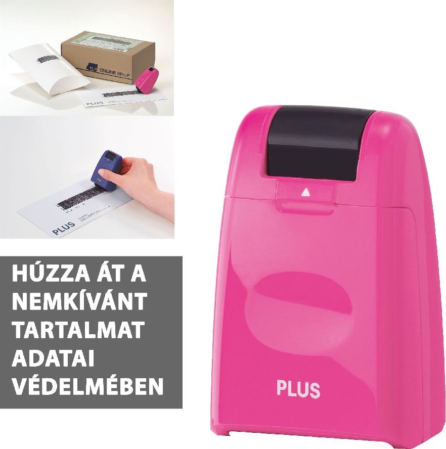 Plus Japan 26mmx50m pink szöveget titkosító adatvédelmi bélyegző