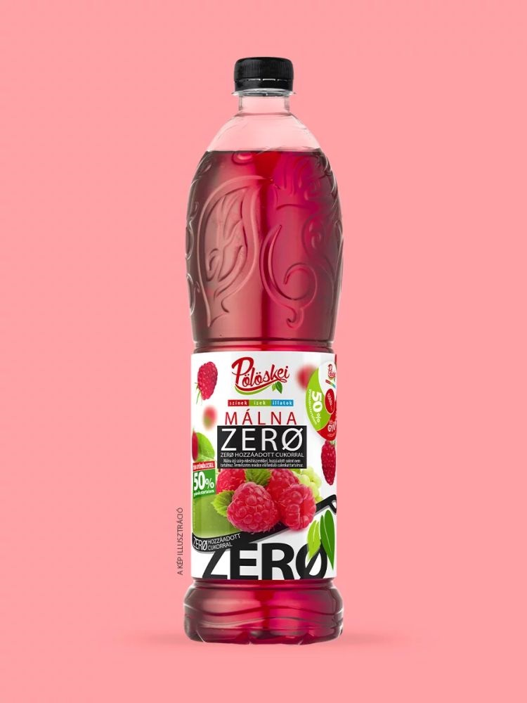 Pölöskei 1 L ZÉRÓ 50% málna szörp