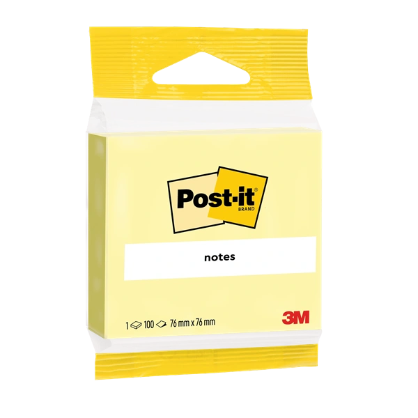 Post-it 6820 76x76 öntapadós 100 lapos kanárisárga jegyzettömb 100% PEFC, SGSCH-PEFC-COC-110078