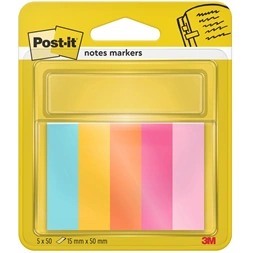 Post-it Beachside 15x50mm  5x50lap vegyes jelölőlap 100% PEFC, SGSCH-PEFC-COC-110078