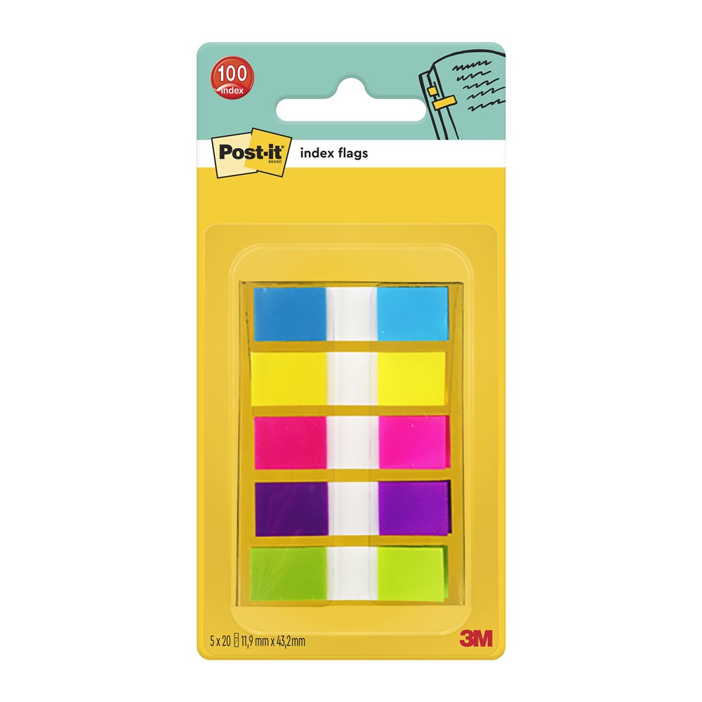 Post-it 12×43mm 5×20lap élénk színű keskeny jelölőcímke