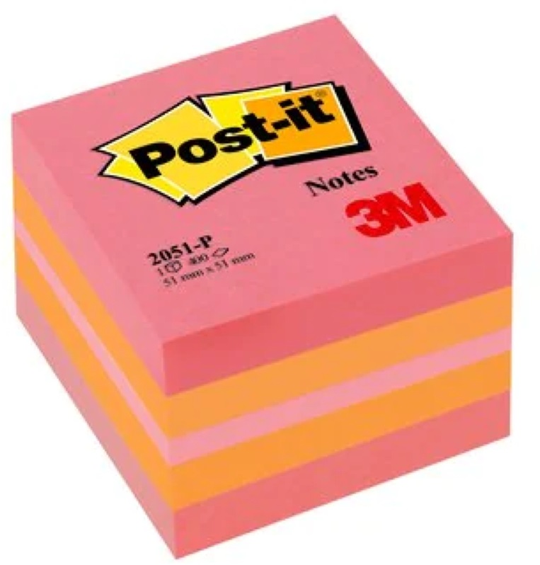 Post-it 51×51mm 400lap vegyes színekben öntapadó mini jegyzetkocka