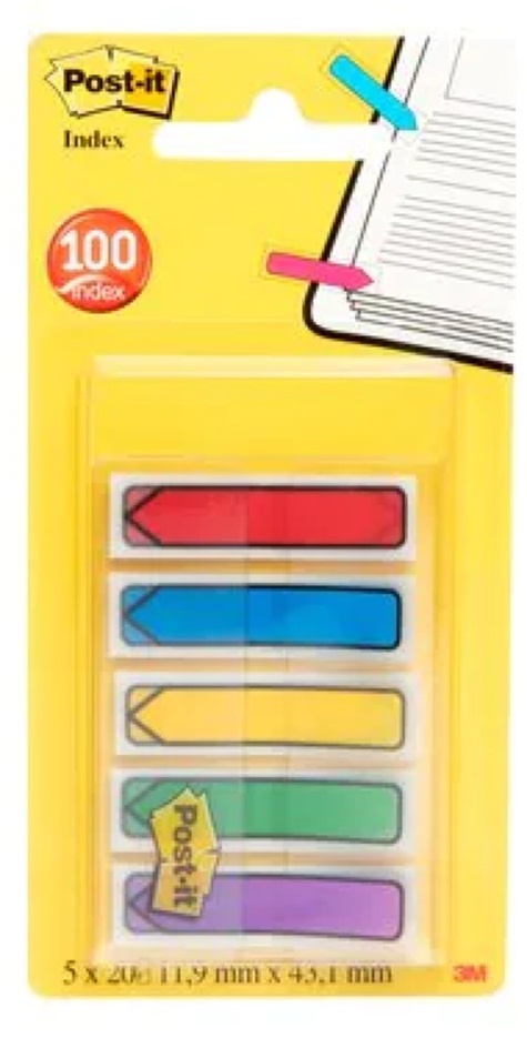 Post-it 5x20lap kicsi műanyag adagolós index jelölőnyíl