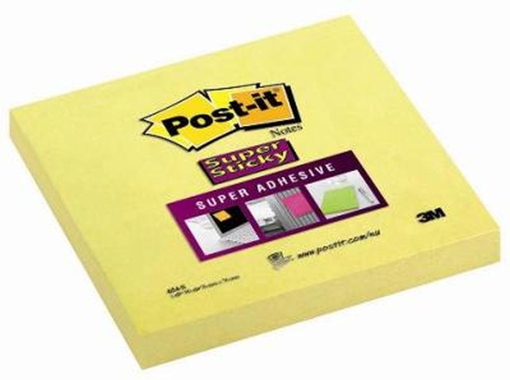 Post-it Super Sticky 654-S 76x76mm sárga jegyzettömb