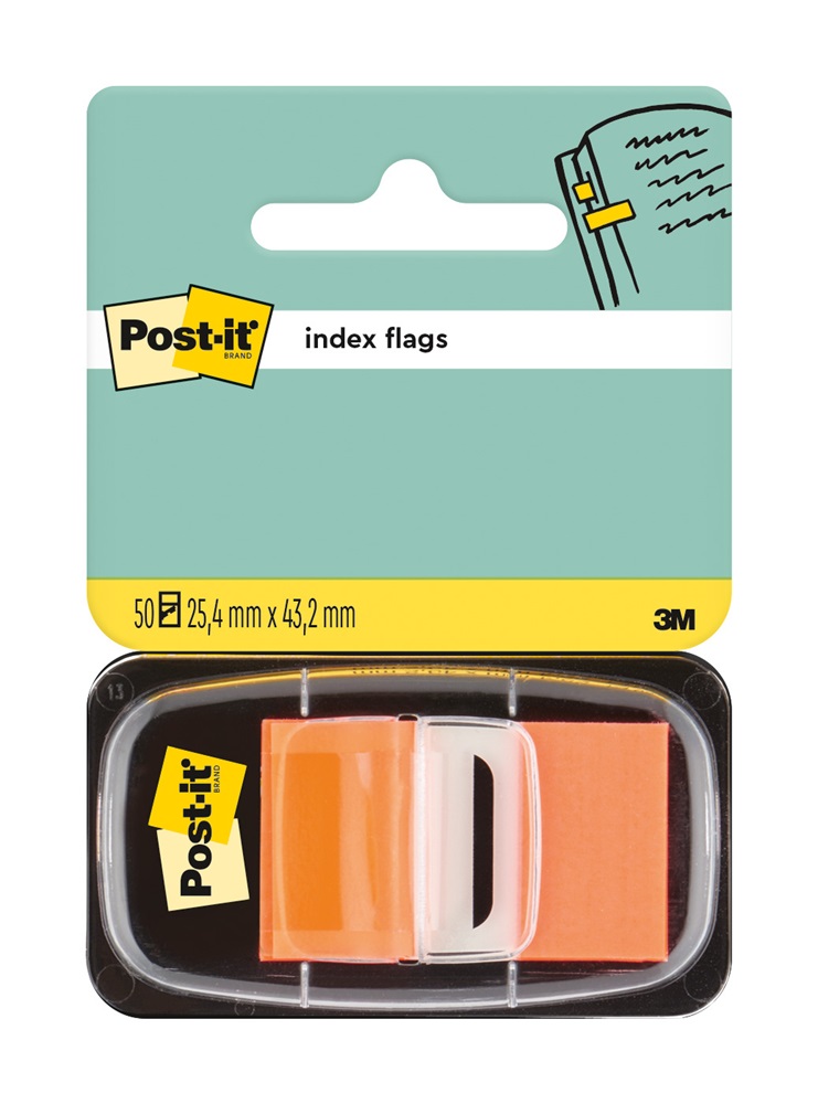 Post-it 680-4 25x43mm öntapadós 50db narancssárga jelölőcímke