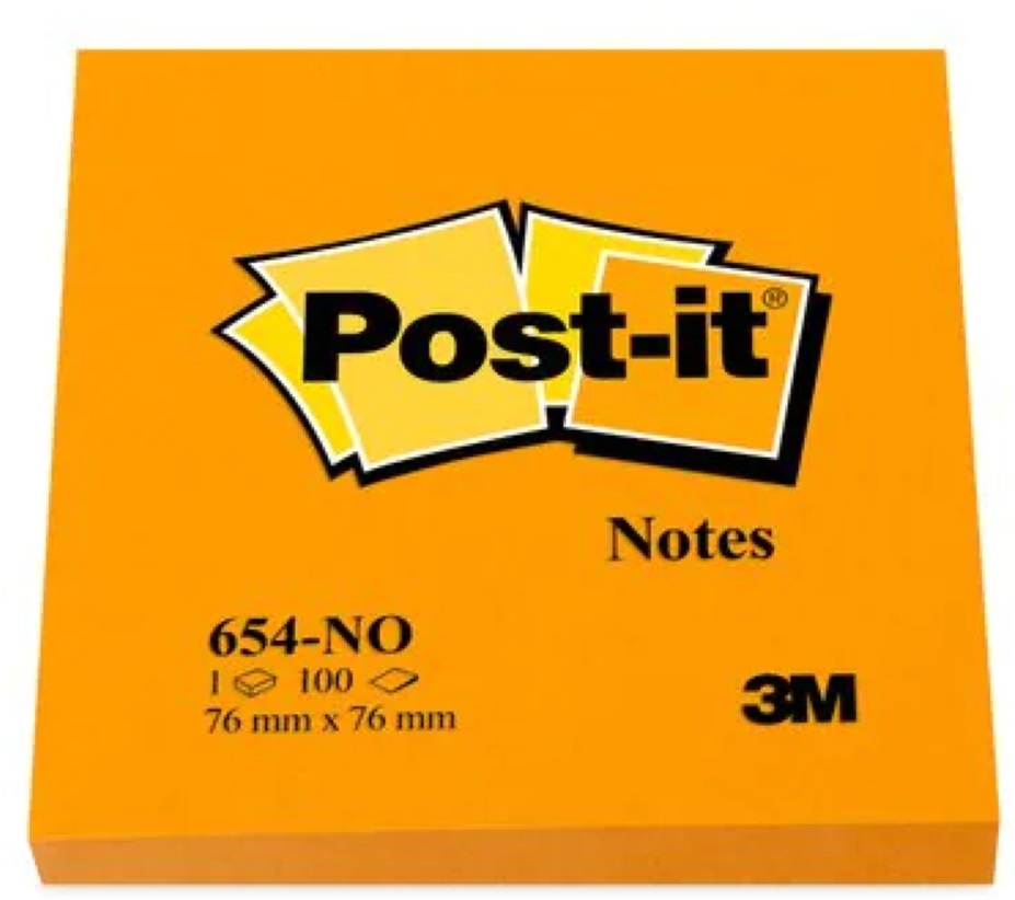 Post-it 76x76mm 100lap neon narancs jegyzettömb