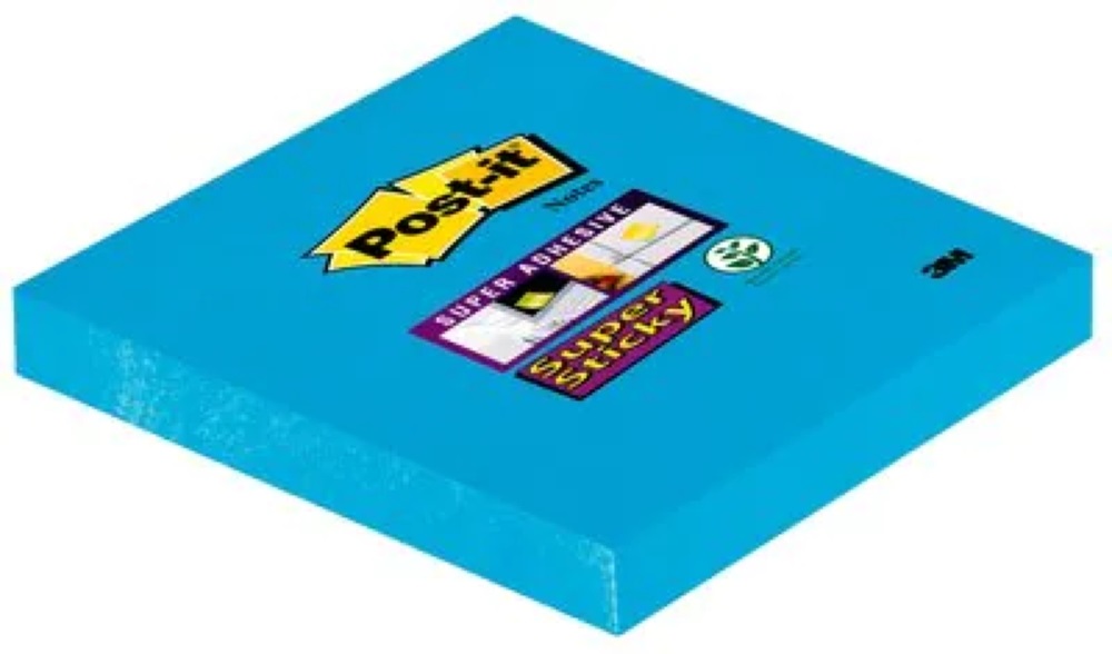 Post-it Super Sticky 654 76x76mm 90lap kék öntapadós jegyzettömb